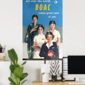 BOAC British Overseas Airways Corporation Poster (Thuiskantoor)