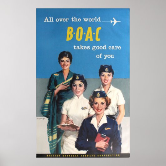 BOAC British Overseas Airways Corporation Poster (Voorkant)