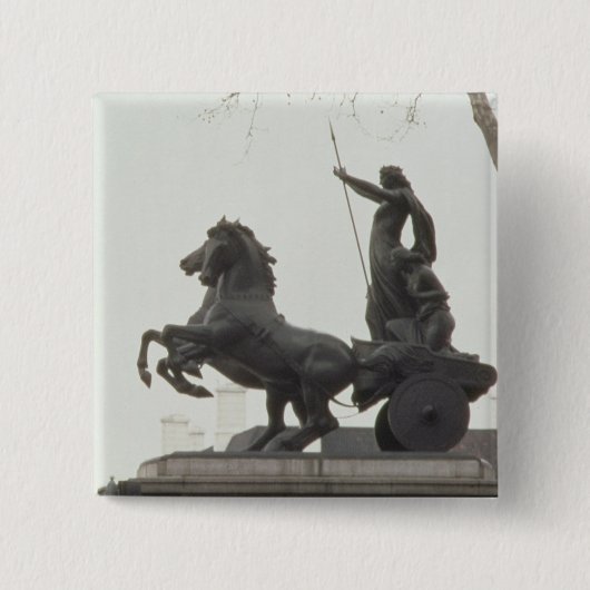 Boadicea, 1902 vierkante button 5,1 cm (Voorkant)