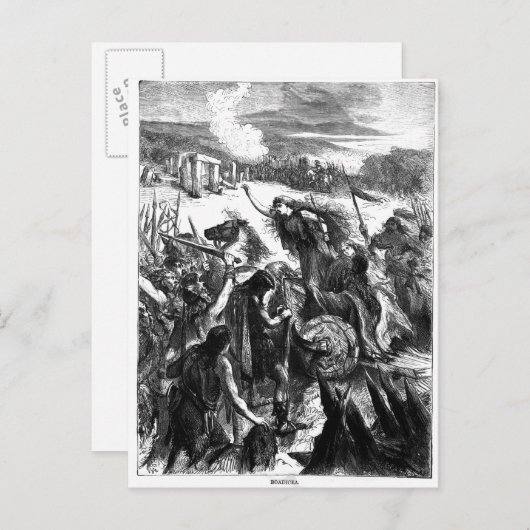 Boadicea Aanmoediging van de Iceni tegen de Romein Briefkaart (Voorkant / Achterkant)