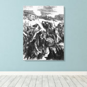 Boadicea Aanmoediging van de Iceni tegen de Romein Canvas Afdruk (Insitu (Houten vloer))