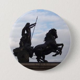 Boadicea Statue Badge Ronde Button 7,6 Cm