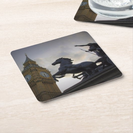 Boadicea Statue - Big Ben - London Onderzetter (Schuin)