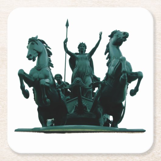 Boadicea Statue-Westminster Bridge-Londen-Onderzet Kartonnen Onderzetters (Voorkant)