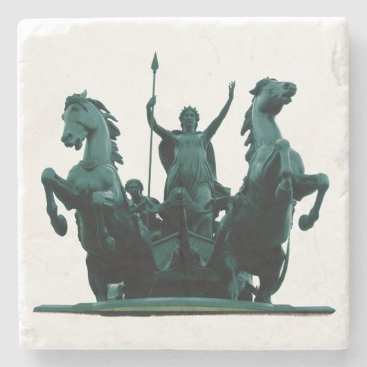 Boadicea Statue-Westminster Bridge-Londen-Onderzet Stenen Onderzetter (Voorkant)