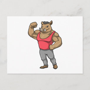 Boar Bodybuilder Briefkaart