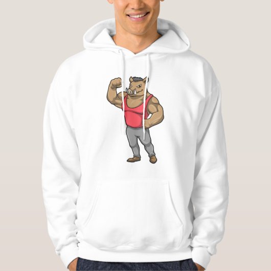 Boar Bodybuilder Hoodie (Voorkant)