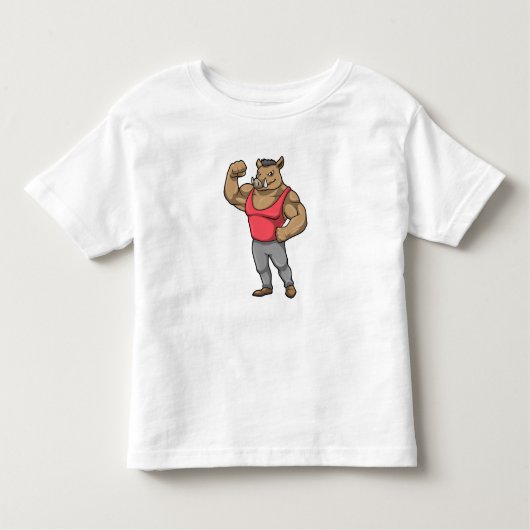 Boar Bodybuilder Kinder Shirts (Voorkant)