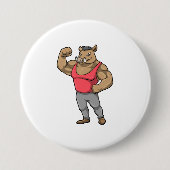 Boar Bodybuilder Ronde Button 7,6 Cm (Voorkant)