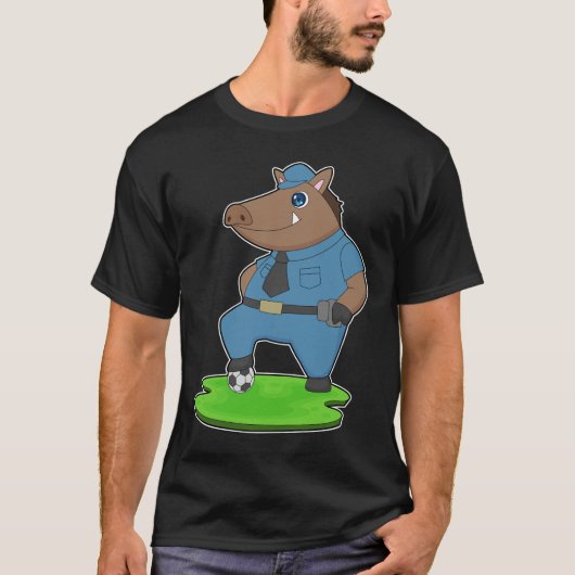 Boar Cop Soccer Police T-shirt (Voorkant)