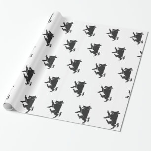 Boar Dancing heraldry silhouette Cadeaupapier