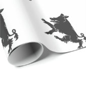Boar Dancing heraldry silhouette Cadeaupapier (Rol Hoek)
