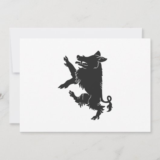 Boar Dancing heraldry silhouette Kaart (Achterkant)