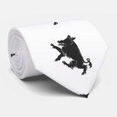 Boar Dancing heraldry silhouette Stropdas (Opgerold)