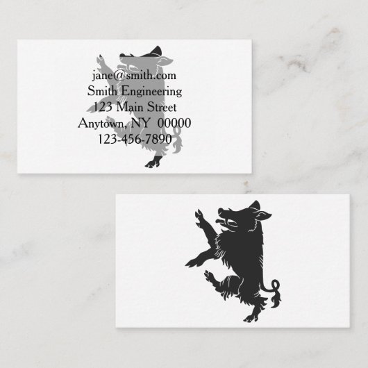Boar Dancing heraldry silhouette Visitekaartje (Voorkant / Achterkant)