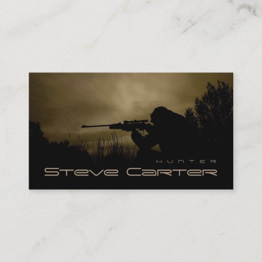 Boar Hog Hunter Forester Ranger Forest Night Visitekaartje (Voorkant)