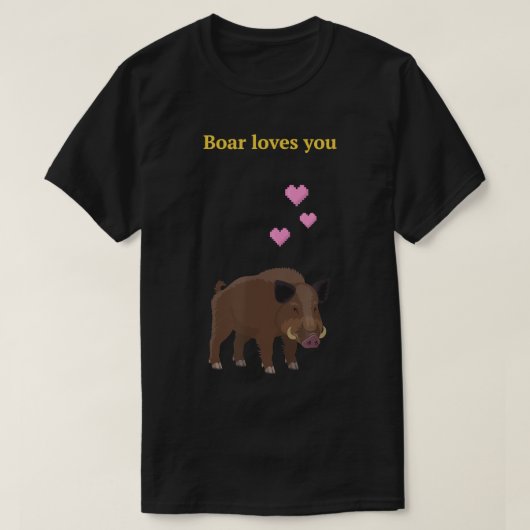 Boar houdt van je in Valheim T-Shirt (Design voorkant)