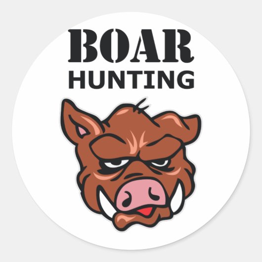 BOAR HUNDING RONDE STICKER (Voorkant)