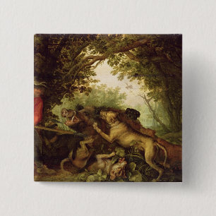 Boar Hunt, 1611 Vierkante Button 5,1 Cm