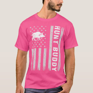 Boar Hunt Buddy USA Vlag Hog Hunting 1 T-shirt