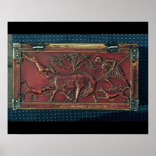 Boar Hunt, plaque uit een Byzantine-kast, 11e ln Poster