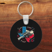 Boar Hunter Mannen Here Piggy Texas Wild Hog Sleutelhanger (Voorkant)