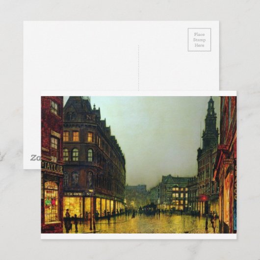 Boar Lane, Leeds van John Atkinson Grimshaw Briefkaart (Voorkant / Achterkant)