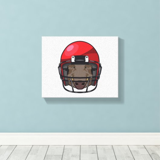 Boar op Football Sport Canvas Afdruk (Insitu (Houten vloer))