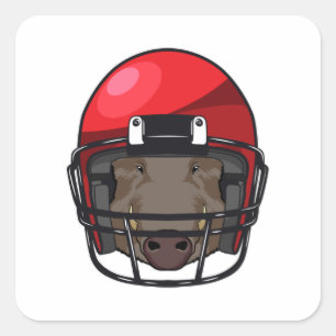Boar op Football Sport Vierkante Sticker