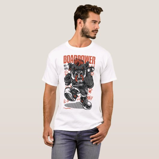 Boar-PowerDesign T-shirt (Voorkant volledig)