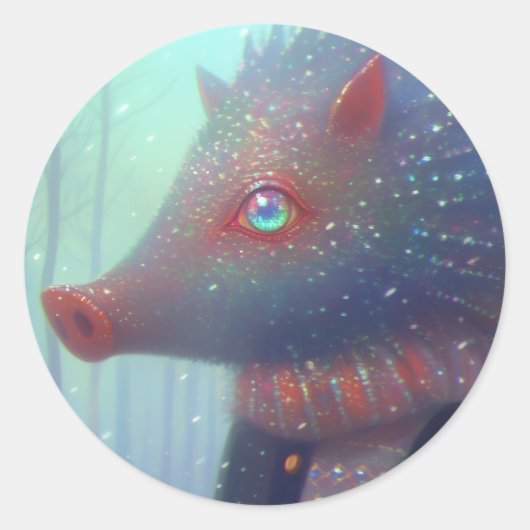 Boar Ronde Sticker (Voorkant)