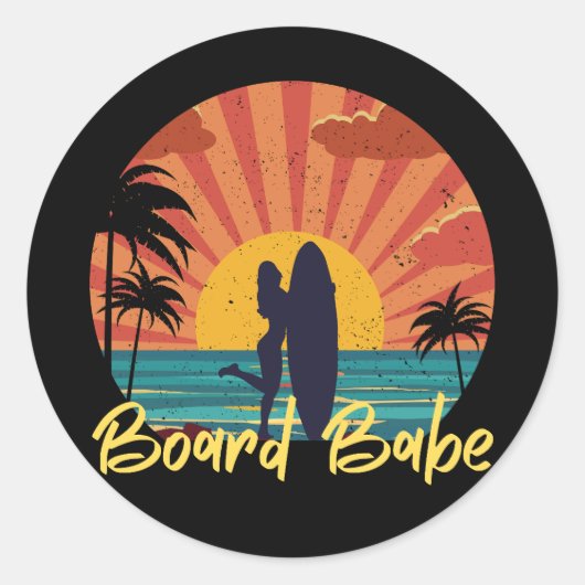 Board Babe Ronde Sticker (Voorkant)