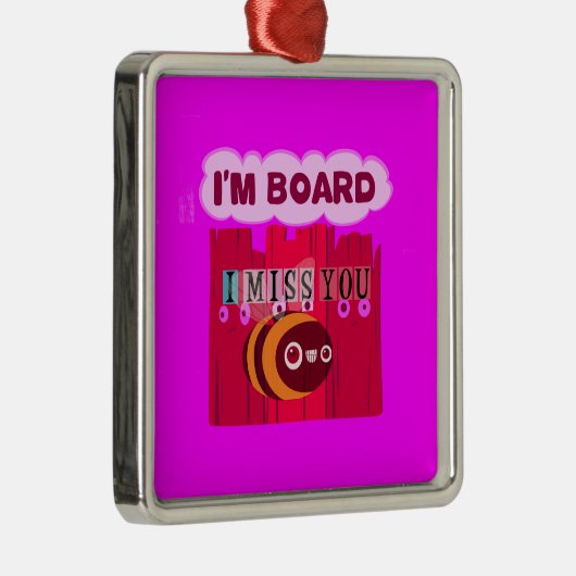 Board Bee Art Print Metalen Ornament (Rechts)