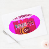 Board Bee Art Print Ovale Sticker (Envelop)