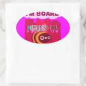 Board Bee Art Print Ovale Sticker (Tas)