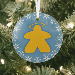 Board Game Angel Glass Ornament