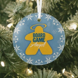 Board Game Angel Logo Glass Ornament