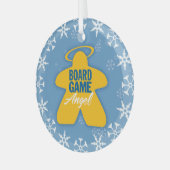 Board Game Angel Logo Glass Ornament (Voorkant links)
