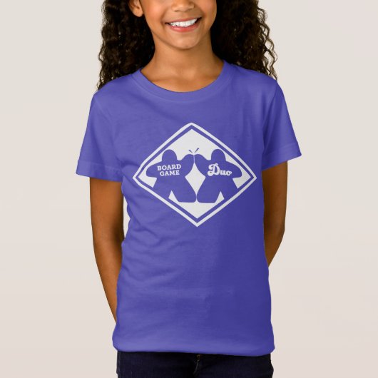 Board Game Duo White Lijst Girls Shirt (Voorkant)