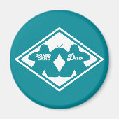 Board Game Duo White Lijst Magnet (Voorkant)