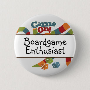 board game enthusiast , games night ronde button 5,7 cm