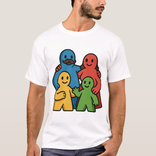 Board Game Family Cute Meeples Gaming Night T-shirt (Voorkant)