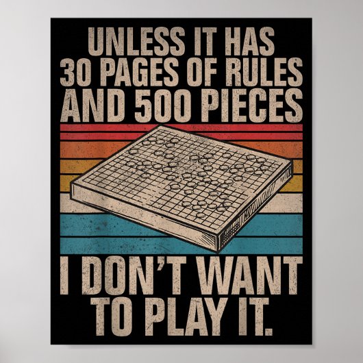 Board Game Joke Funny Board Game Poster (Voorkant)