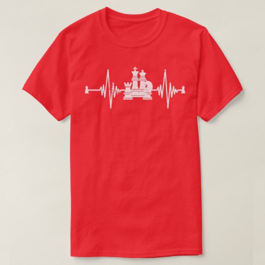 Board Game Lover Heartbeat Chess T-shirt (Design voorkant)