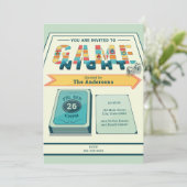 Board Game Night Invitation Kaart (Staand voorkant)