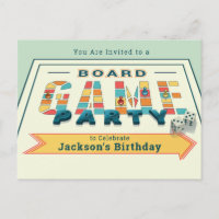 Board Game Party nodigt Briefkaart uit