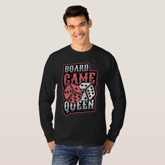Board Game Queen Dice Tabletop Board Game Player T-shirt (Voorkant volledig)