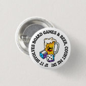Board Games and Beer Ronde Button 3,2 Cm (Voorkant /achterkant)