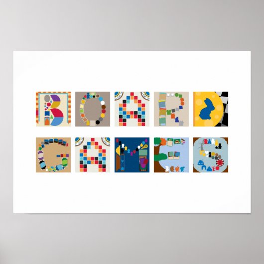 "Board Games" Board Game Alphabet Poster (Voorkant)