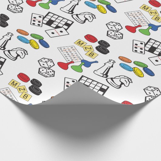 Board Games en Word Games Cadeaupapier (Hoek)